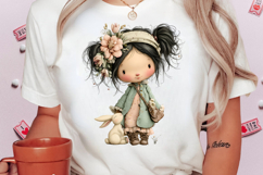Whimsical Spring Girl Clipart Product Image 2