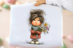 Whimsical Spring Girl Clipart Product Image 2