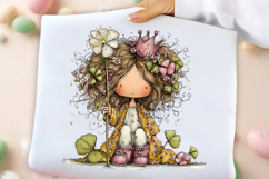 Whimsical Spring Girl Clipart Product Image 3