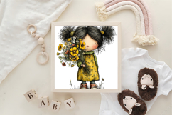 Whimsical Spring Girl Clipart Product Image 3