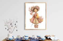 Whimsical Spring Girl Clipart Product Image 3