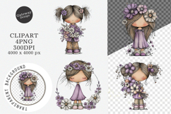 Whimsical Spring Girls Clipart Product Image 1