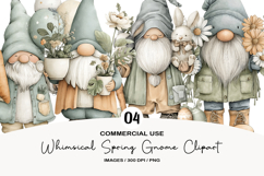 Whimsical Spring Gnome Clipart Product Image 1