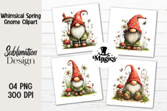 Whimsical Spring Gnome Clipart Product Image 1