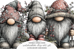 Whimsical spring gnome clipart - Whimsical spring gnome Png Product Image 1