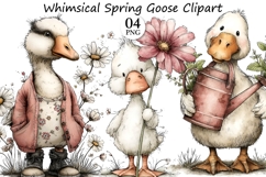 Whimsical Spring Goose Clipart Product Image 1