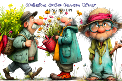 Whimsical Spring Grandpa Clipart Product Image 1