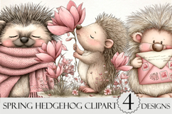Whimsical Spring Hedgehog Clipart Product Image 1