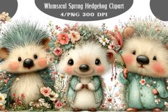 Whimsical Spring Hedgehog Clipart PNG Product Image 1