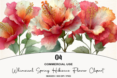 Whimsical Spring Hibiscus Flower Clipart Product Image 1