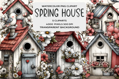 Whimsical Spring House Clipart Product Image 1