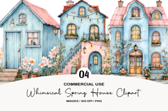 Whimsical Spring House Clipart Product Image 1