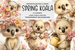 Whimsical Spring Koala Clipart Product Image 1