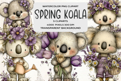 Whimsical Spring Koala Clipart Product Image 1