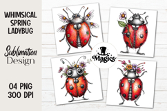 Whimsical Spring Ladybug Clipart Product Image 1