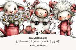Whimsical Spring Lamb Clipart Product Image 1
