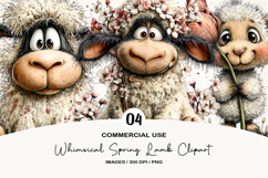 Whimsical Spring Lamb Clipart Product Image 1