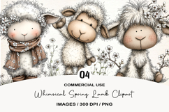 Whimsical Spring Lamb Clipart Product Image 1