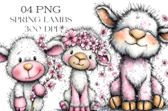 Whimsical Spring Lambs Clipart Product Image 1