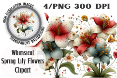Whimsical Spring Lily Flowers Clipart Product Image 1