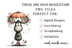 Whimsical Spring Moose Clipart Product Image 2