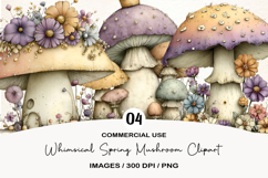 Whimsical Spring Mushroom Clipart Product Image 1