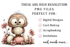 Whimsical Spring Owl Clipart Product Image 2