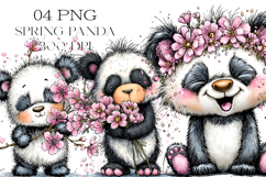 Whimsical Spring Panda Clipart Product Image 1