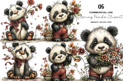 Whimsical Spring Panda Clipart Product Image 1