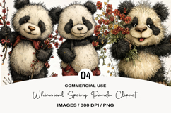 Whimsical Spring Panda Clipart Product Image 1