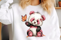 Whimsical Spring Panda Clipart Product Image 2