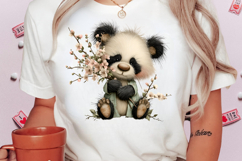 Whimsical Spring Panda Clipart Product Image 2