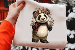 Whimsical Spring Panda Clipart Product Image 2