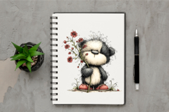 Whimsical Spring Panda Clipart Product Image 2