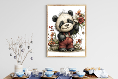 Whimsical Spring Panda Clipart Product Image 2