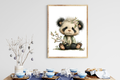 Whimsical Spring Panda Clipart Product Image 3