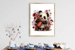Whimsical Spring Panda Clipart Product Image 3