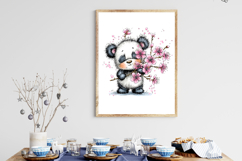 Whimsical Spring Panda Clipart Product Image 3