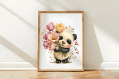 Whimsical Spring Panda Clipart Product Image 3