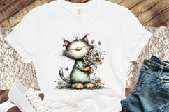 Whimsical Spring Playing Cat Clipart Product Image 3