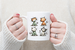 Whimsical Spring Playing Cat Clipart Product Image 4