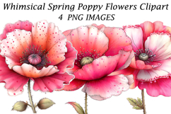 Whimsical Spring Poppy Flowers Clipart Product Image 1