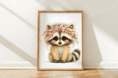 Whimsical Spring Raccoon Clipart Product Image 3