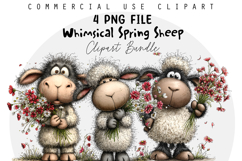 Whimsical Spring Sheep Clipart Product Image 1