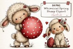 Whimsical Spring Sheep Clipart Product Image 1