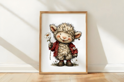 Whimsical Spring Sheep Clipart Product Image 3