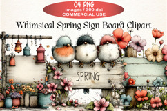 Whimsical Spring Sign Board Clipart Product Image 1