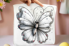 Whimsical Spring Silver Butterfly Clipart Product Image 2