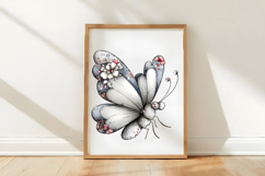 Whimsical Spring Silver Butterfly Clipart Product Image 3