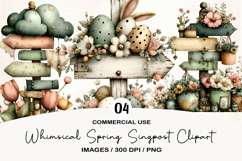 Whimsical Spring Singpost Clipart Product Image 1